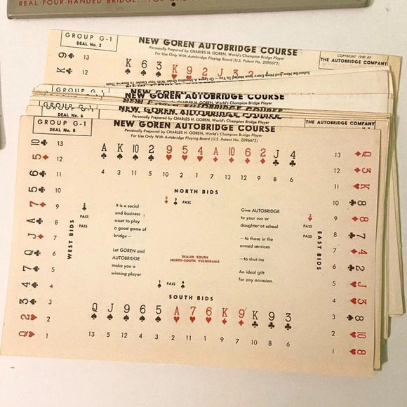 Vintage 1950 Autobridge Game Advanced Set  Charles H Goren - Picture 7 of 16